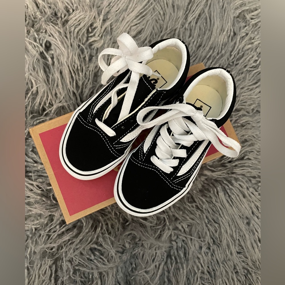 Vans Kids Black and White Sneakers